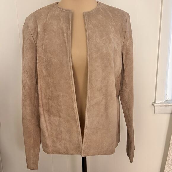 Orvis Jackets & Blazers - Vintage Orvis Women’s Suede Leather Blazer Size Large Open Front Collarless NWT